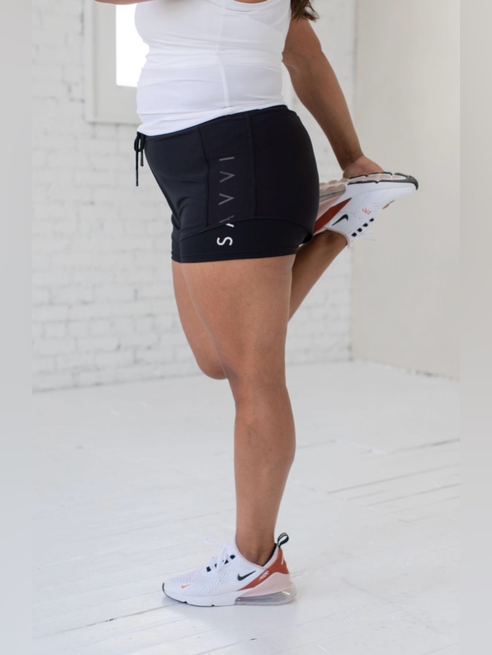 Savvi Aria 2-in-1 Shorts Black | Built-In Liner | size S| Athletic Running Short
